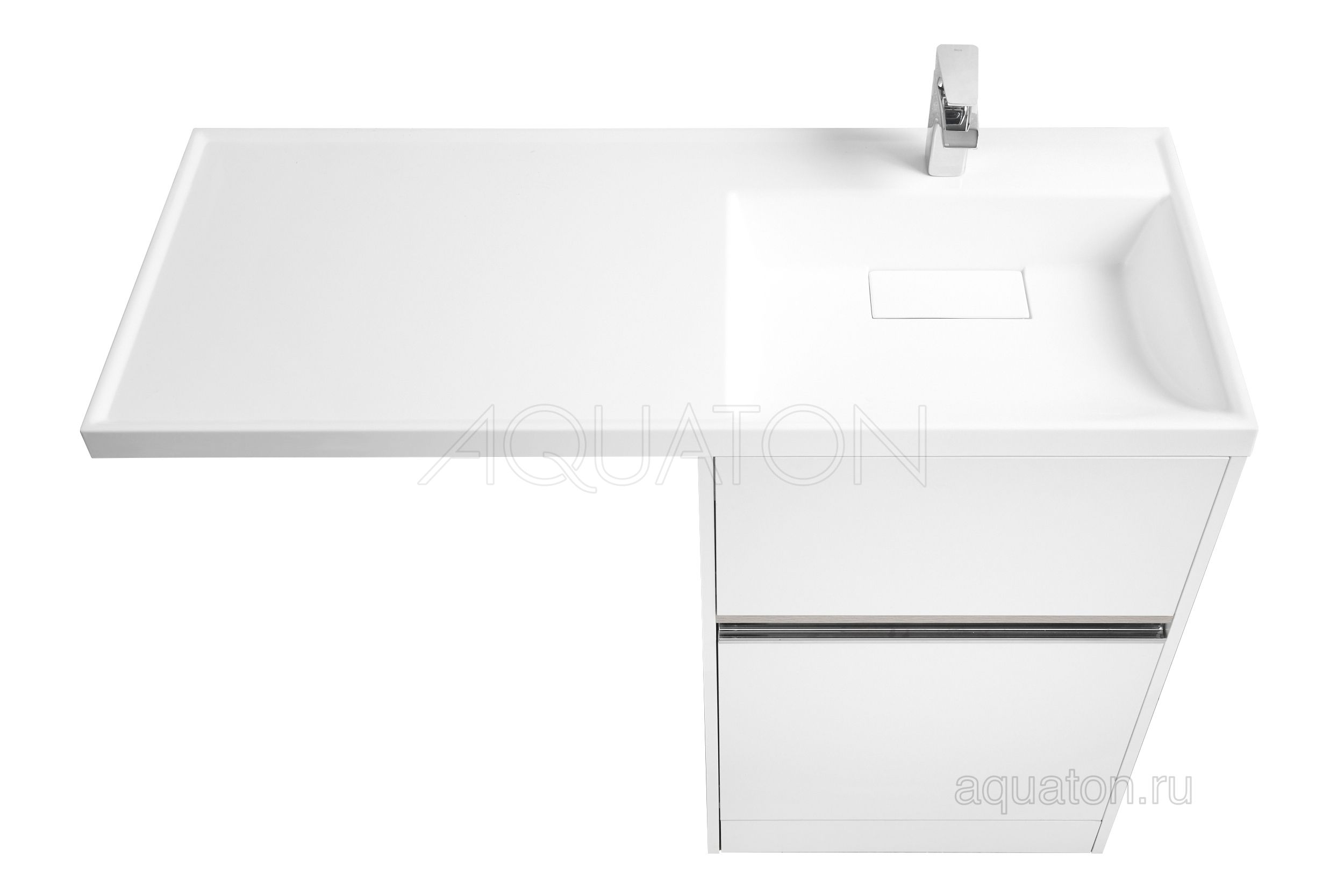 Тумба под раковину AQUATON Лондри 57 см Напольный монтаж Белый цвет ...