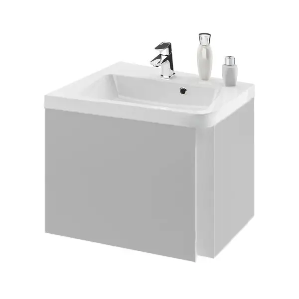 Тумба под раковину Ravak SD 10° 55 L, подвесная, левая, cерый глянец