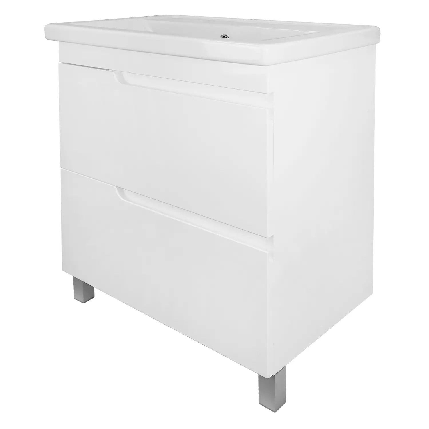 Комплект Тумба  Loranto KANTRI 70/2Н 700х455х865 напольная, с раковиной Фостер 70, белый глянцевый (CS00097252)