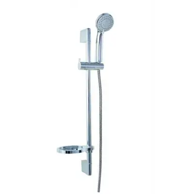 Душевой набор Bravat ECO: штанга 22х750 мм, шланг 1,5 м, лейка 3 режима диам.80 мм, мыльница, хром  (D152CP-1A-RUS)