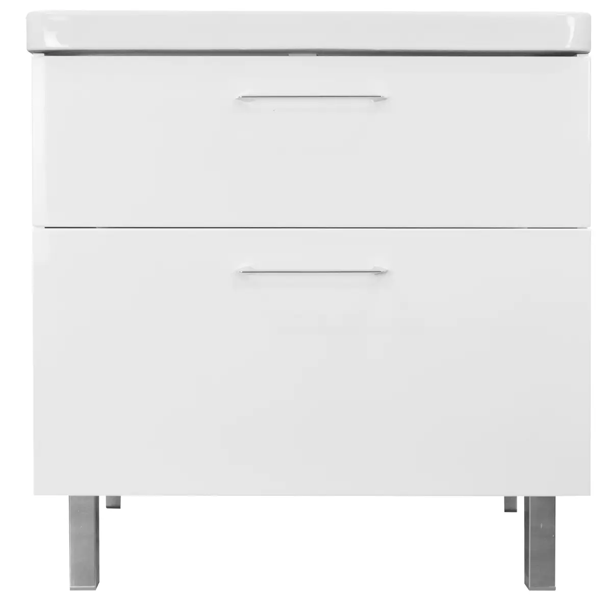 Комплект Тумба Azario Ника 80 Н 800х475х850 напольная, с раковиной Monte 80, белый глянцевый (CS00082789)