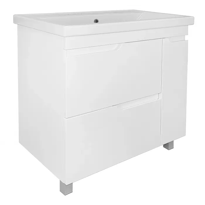 Комплект Тумба Azario KANTRI 80/2Н 800х460х870 напольная, с раковиной Фостер 80, белый глянец (CS00097254)