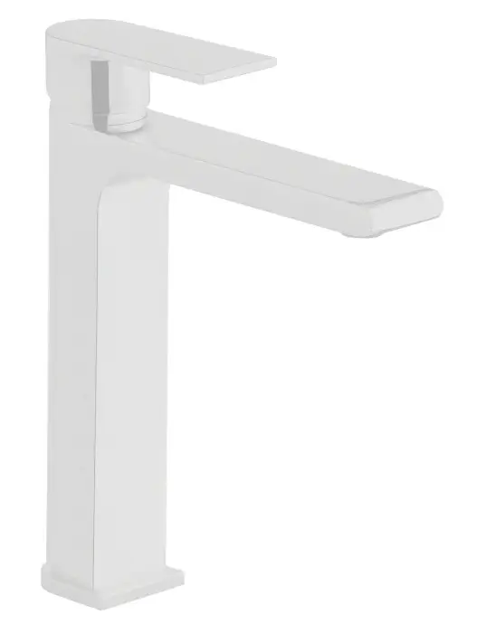 Смеситель для раковины - чаши Azario DELANO высокий, белый матовый (AZ-158445526)