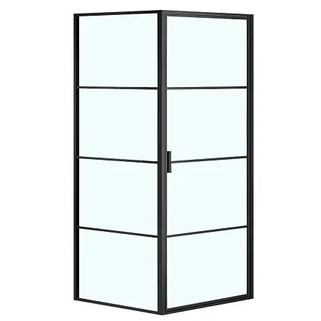 Душевое ограждение Azario RICHMOND 1000х1000х1950 универсальный монтаж, без поддона, прозрачное стекло 6 мм, цвет профиля черный (AZ- NAG1221 1000 BLACK)