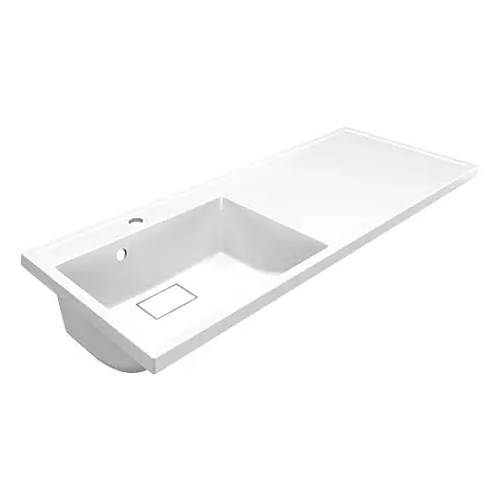 Раковина Azario Paola Magenta 1100 L левосторонняя, литьевой мрамор, белый (CS00078450)