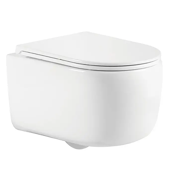 Унитаз подвесной Azario NATA 360х515х350 безободковый, система смыва "Скрытое Торнадо", с быстросъемным сиденьем "Микролифт" (AZ-5102T-WHT)