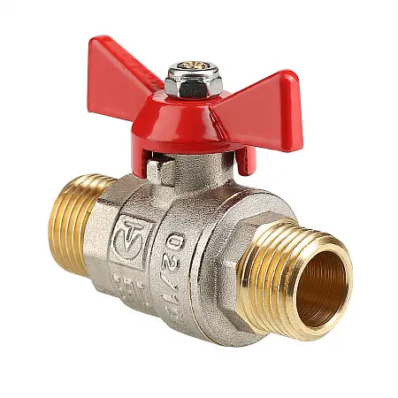 Кран шаровой Valtec BASE рукоятка бабочка 1/2" нар.-нар. (VT.219.N.04)