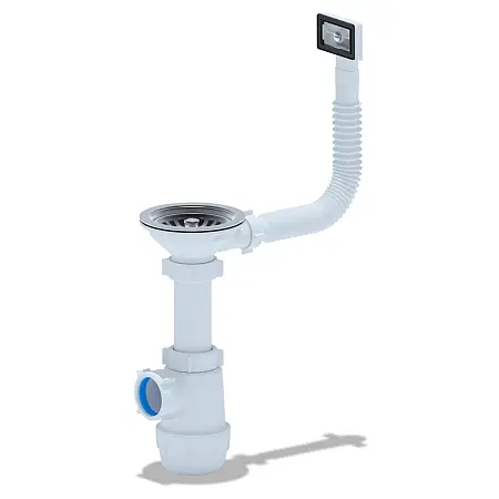 Сифон Ани Пласт Грот 3 1/2"*40 с гибким переливом (A0145S)