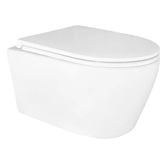 Унитаз подвесной Azario UNO 365х485х365 безободковый, в комплекте с быстросъемным сиденьем микролифт (AZ-2380)