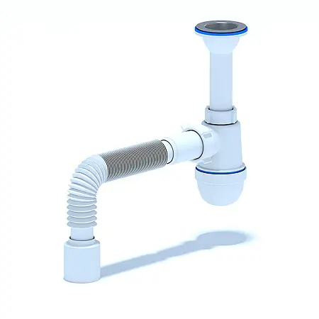 Сифон для раковины Ани Пласт 1 1/2"*40 с литым выпуском, с гибкой трубой 40*50 (С0510)