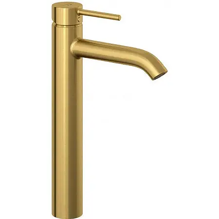 Смеситель для раковины-чаши Kludi Bozz керамический картридж, Золото брашированное (38286N076)