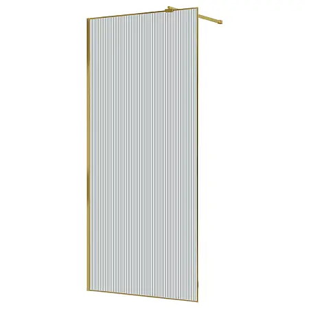 Душевая перегородка Azario Валк-ин 1200x1950 в рамке, рифленое стекло, толщина стекла 8 мм, профиль брашированное золото (AZ-271-120-BGL-CRF)