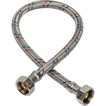 Гибкая подводка AZARIO для воды, 150 см., 1/2", вн. - вн. нержавеющая оплетка (AZ-1,5-FF)