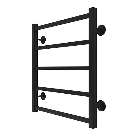 Полотенцесушитель водяной AZARIO Анкона 500/600 квадрат, 5 секций, нижнее/диагональное подключение, 1/2", черный (AZ83877B)