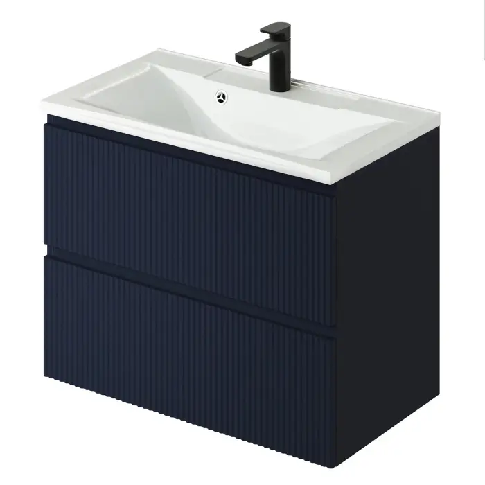 Комплект тумба Итана Kate 80 (787х444х640) подвесная, с раковиной Milena 80, океания (CS00090004)