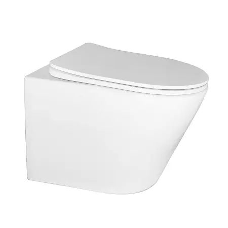 Унитаз подвесной Azario Teramo 480х365х360 безободковый, в комплекте с сидением микролифт, белый (AZ-0053 SP)
