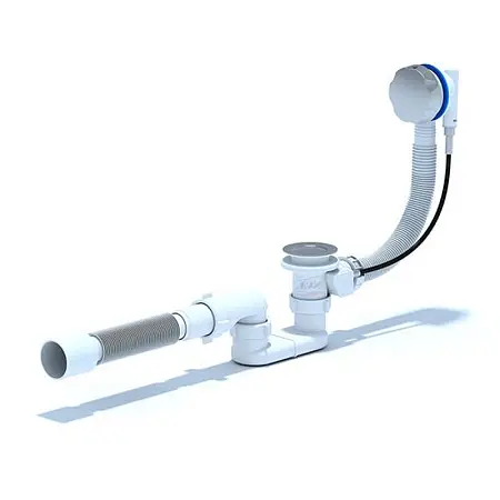 Слив-перелив Ани Пласт для ванны, полуавтомат, хром (EM601)