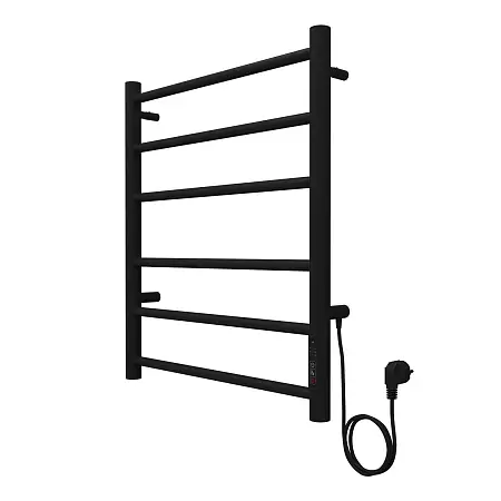 Полотенцесушитель электрический AZARIO Парма 500/600 6 секций, диммер справа, черный (AZ10856B)