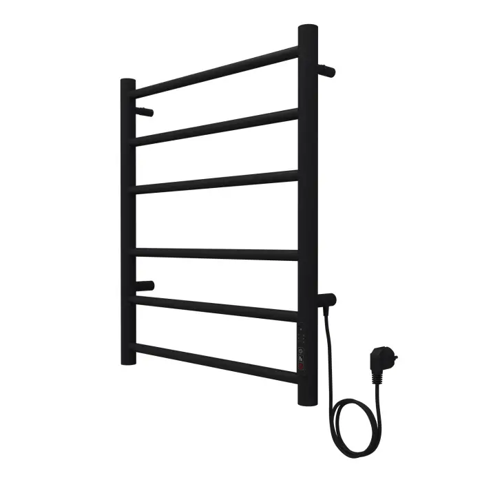 Полотенцесушитель электрический AZARIO PARMA 500/600 6 секций, диммер справа, черный (AZ10856B)