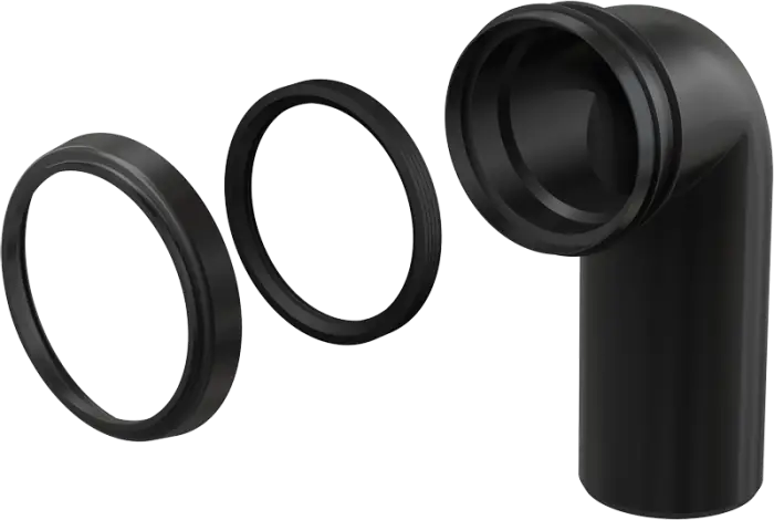 Стоковое колено Alcadrain 90/90, черный (M908)