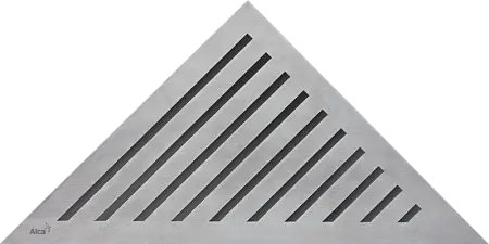 Решетка для угловых водоотводящих желобов Alcaplast ARZ1, дизайн GRACE, нержавеющая сталь, серый (GRACE)