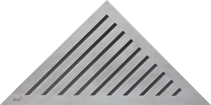 Решетка для угловых водоотводящих желобов Alcaplast ARZ1, дизайн GRACE, нержавеющая сталь, серый (GRACE)