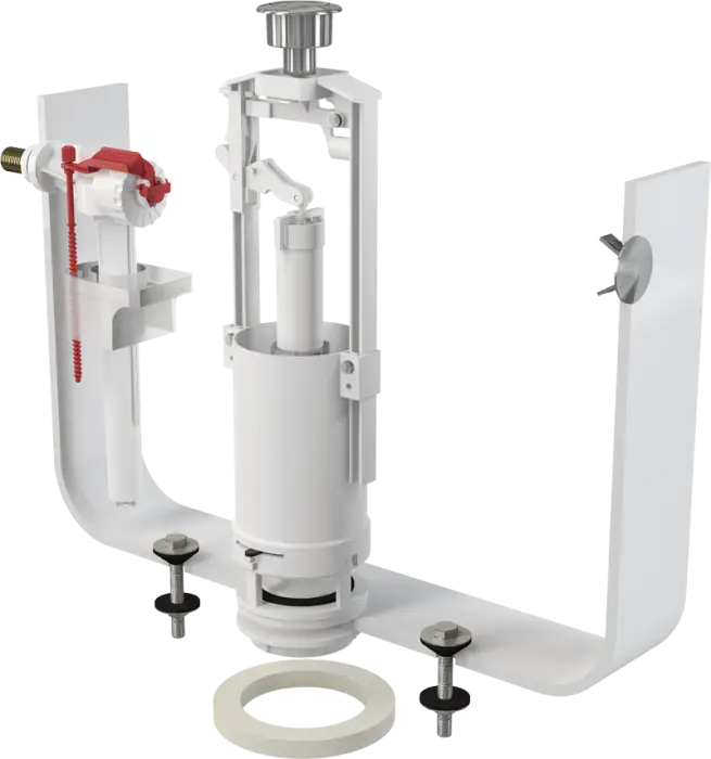 Сливная арматура Alcaplast, со стоп кнопкой, боковой подвод, подключение 3/8'', кнопка хром (SA2000K 3/8" CHROM)