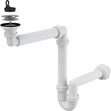 Сифон для раковины Alcadrain экономящий пространство 63 мм (A413)