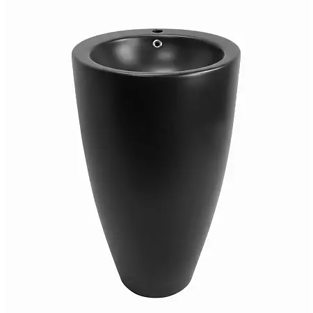 Раковина напольная Azario Комелла 490х490х840 отдельностоящая круглая, черный матовый (AZ-311MB)