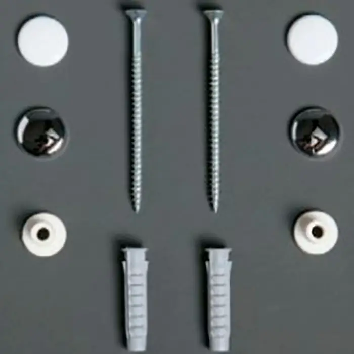 Комплект вертикальных крепежей для унитаза или биде SIMAS с колпачками цвета хром и белый (F90cr/bi)