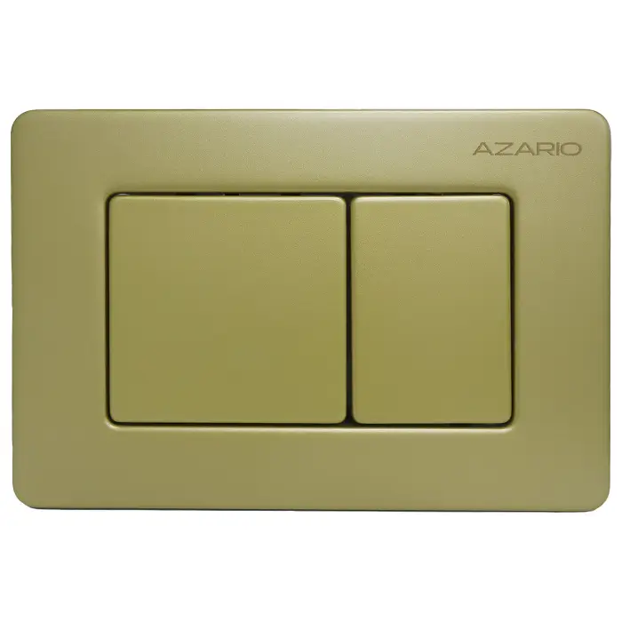 Кнопка смыва AZARIO NEW-TS механическая, двойной смыв, квадратные кнопки, нержавеющая сталь 304, золото матовое (AZ-SS-003-G)