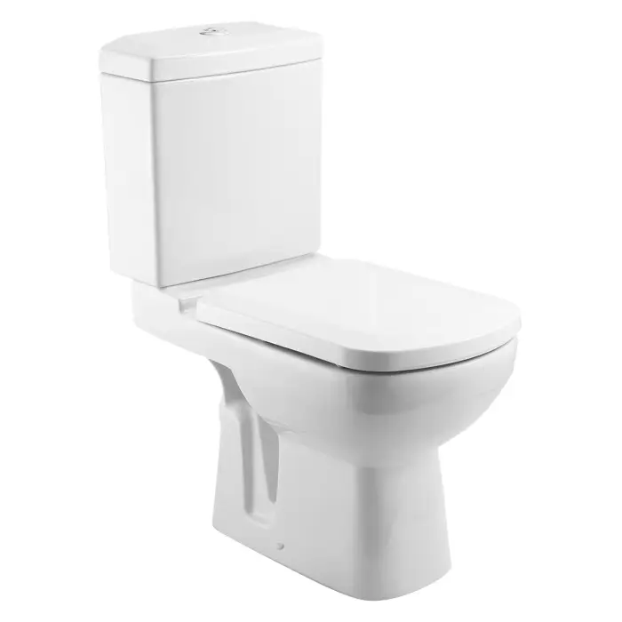 Унитаз-компакт Kirovit Домино двухрежимный, быстросьемное сиденье микролифт, белый (CS00094150)