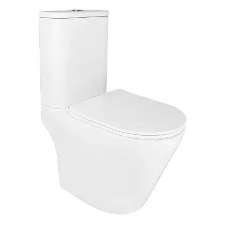 Унитаз-компакт Azario Berton 385х615х805 напольный, безободковый, слив "Торнадо", с быстросъемным сиденьем микролифт (AZ-6093)