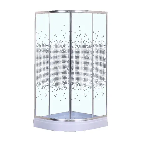 Душевое ограждение LORANTO 90х90х215 с низким поддоном13см, серое закаленное стекло 4мм, профиль хром (CS-8015GB 90)