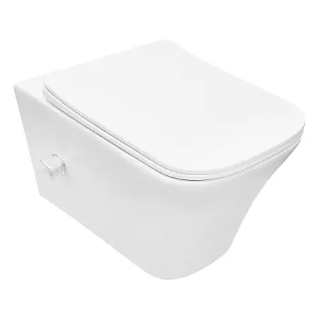 Унитаз подвесной Azario Nove 350х520х365 безободковый, c функцией биде, в комплекте быстросъемное сиденье микролифт (AZ-9321B)