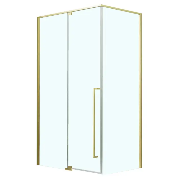 Душевое ограждение Azario MALE 1200х800х1950 прозрачное стекло 6 мм, профиль брашированное золото (AZ-J50-12080-BGL-CL)
