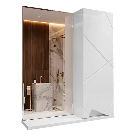 Зеркало-шкаф Loranto Оптимум 50 500х156х600 подвесной, правосторонний, белый (CS00105925)