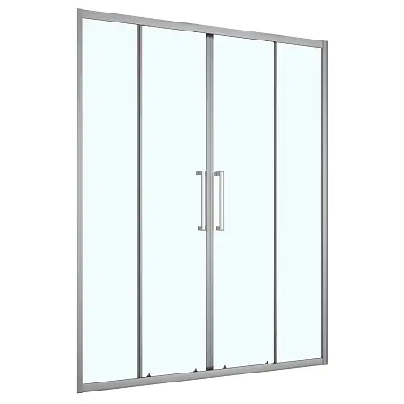 Душевая дверь Loranto 160x190 раздвижная, прозрачное стекло 6 мм, профиль серый матовый (CS-AB04GG-160)