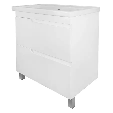 Комплект Тумба Azario KANTRI 70/2Н 700х455х865 напольная, с раковиной Фостер 70, белый глянцевый (CS00097252)