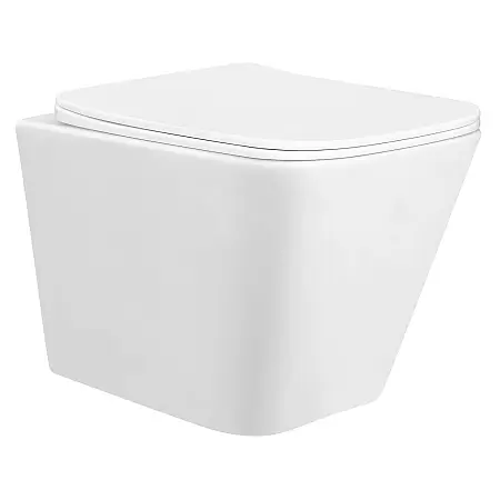 Унитаз подвесной Azario Хьюго 350х480х363, безободковый, с быстросъемным сиденьем микролифт (AZ-3103)