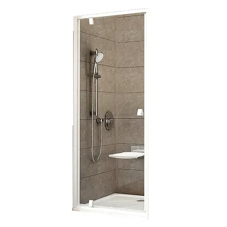 Душевая дверь Ravak Pivot PDOP1-90 распашная, стекло Transparent профиль Белый, ручка Белая (03G70101Z1)