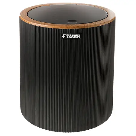 Ведро для мусора Fixsen Black Boom нажимной механизм, 5 л., черный (FX-411-6)