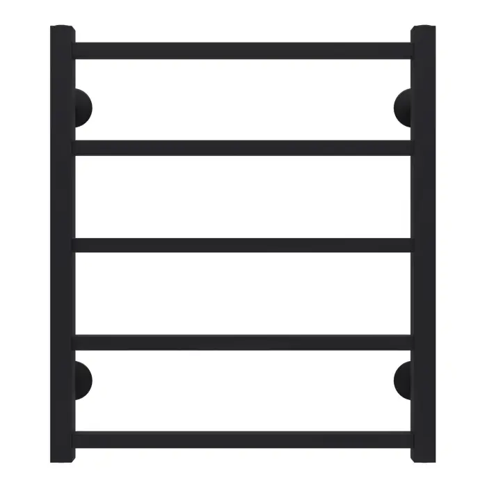 Полотенцесушитель водяной AZARIO ANCONA 500/600 квадрат, 5 секций, нижнее/диагональное подключение, 1/2", черный (AZ83877B)