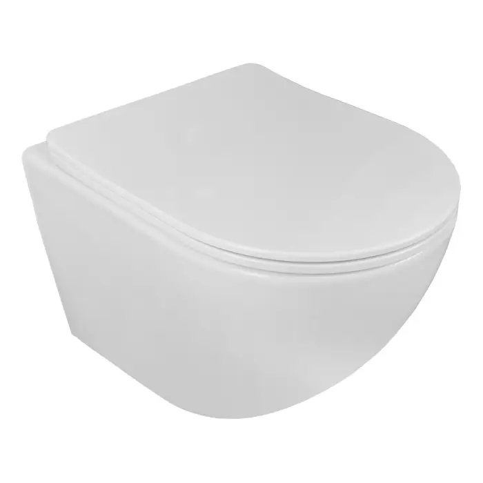 Унитаз подвесной Loranto ESTER 360х485х320 с системой смыва "Tornado", в комплекте с быстросъемным сиденьем микролифт, дюропласт (87265)