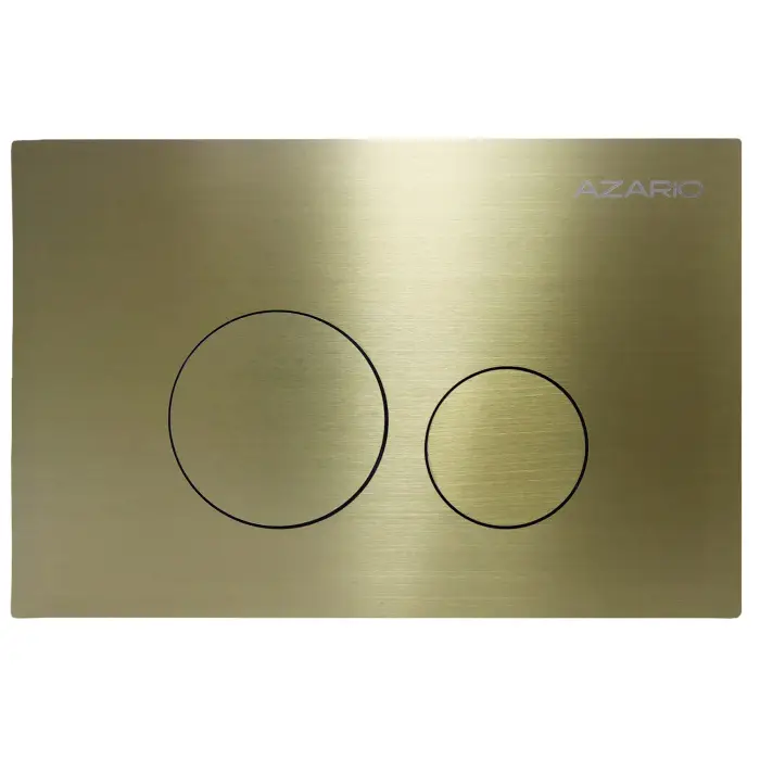 Кнопка смыва AZARIO NEW-TS механическая, двойной смыв, круглые кнопки, нержавеющая сталь 304, золото матовое (AZ-SS-002-G)