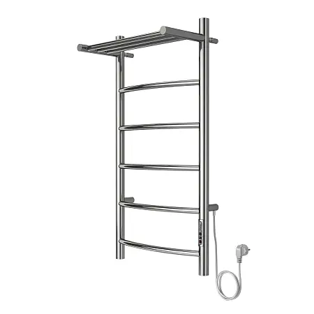 Полотенцесушитель электрический AZARIO VERONA 400/800 5 секций, с полкой, диммер справа, хром (AZ04848P)