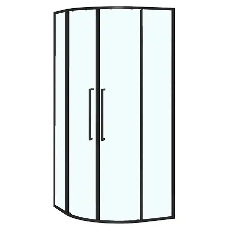 Душевое ограждение Azario Шанхай 800х800х1950 четверть круга, прозрачное стекло 6 мм, профиль черный матовый (AZ-S43-80-MB-CL)