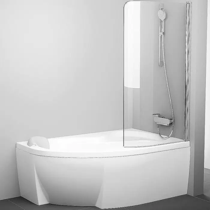 Шторка на ванну Ravak Chrome CVSK1 Rosa 140/150 R профиль Хром стекло Transparent (7QRM0C00Y1)