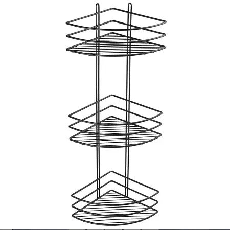 Полка корзина Fixsen угловая, трехэтажная, черная (FX-710B-3)
