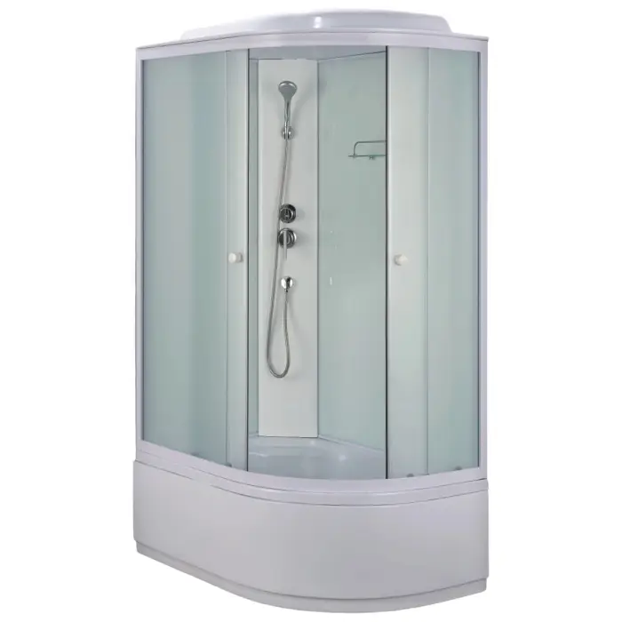 Душевая кабина Loranto 1200х800х2150 левосторонняя, белое заднее стекло, поддон 40 см, прозрачное стекло 4 мм, профиль белый (CS-886EDTM/W-120)